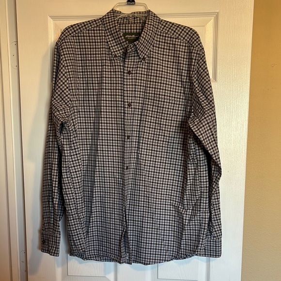 Eddie Bauer men’s gray long sleeve button down shirt size large - Picture 1 of 8